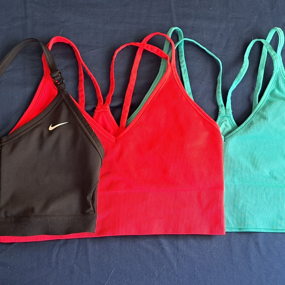 Nike and DSG Women's Sports Bra Set - Black, Orchid, and Aqua